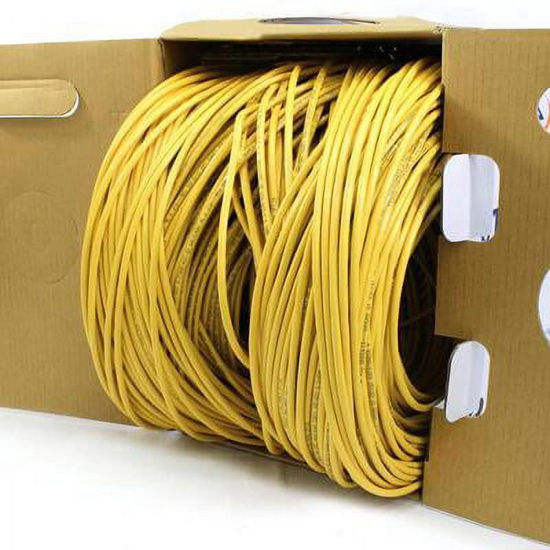 Infinity Cable CAT6 CMR Riser 23AWG UTP, 1000 Feet, 550MHz Solid, 100% Bare Copper, UL CERTIFIED, Easy to Pull (Reelex II) Box, Ethernet Cable, Yellow
