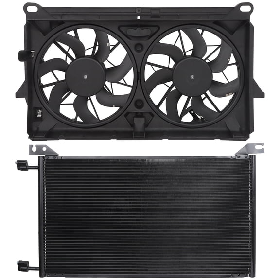 SCITOO 167110V110 Cooling Fan*1  3995 Condenser*1 Fit for 2012-2017 for Toyota for Camry