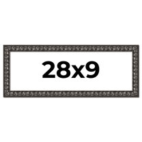 28x9 Frame Black-Brown Medieval Solid Wood Picture Frame | 1.5 Inch Moulding Width | Gotham Beveled