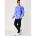thumbnail image 4 of Sudadera Tie Dye Unique Bargains para hombre manga larga bloque de color cuello redondo Azul blanco L, 4 of 6