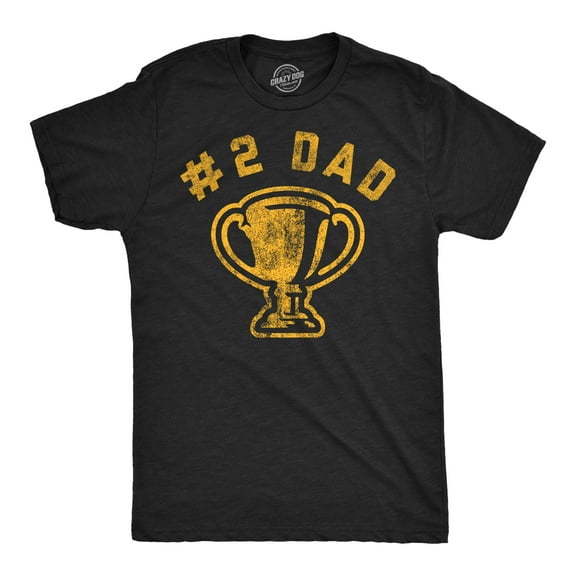 Mens Funny T Shirts Number 2 Dad Sarcastic Trophy Graphic Novelty Fathers Day Tee for Men Graphic Tees