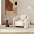 thumbnail image 2 of Modern Sylvia Tweed Accent Chair with Accent Pillow in Beige, 2 of 11
