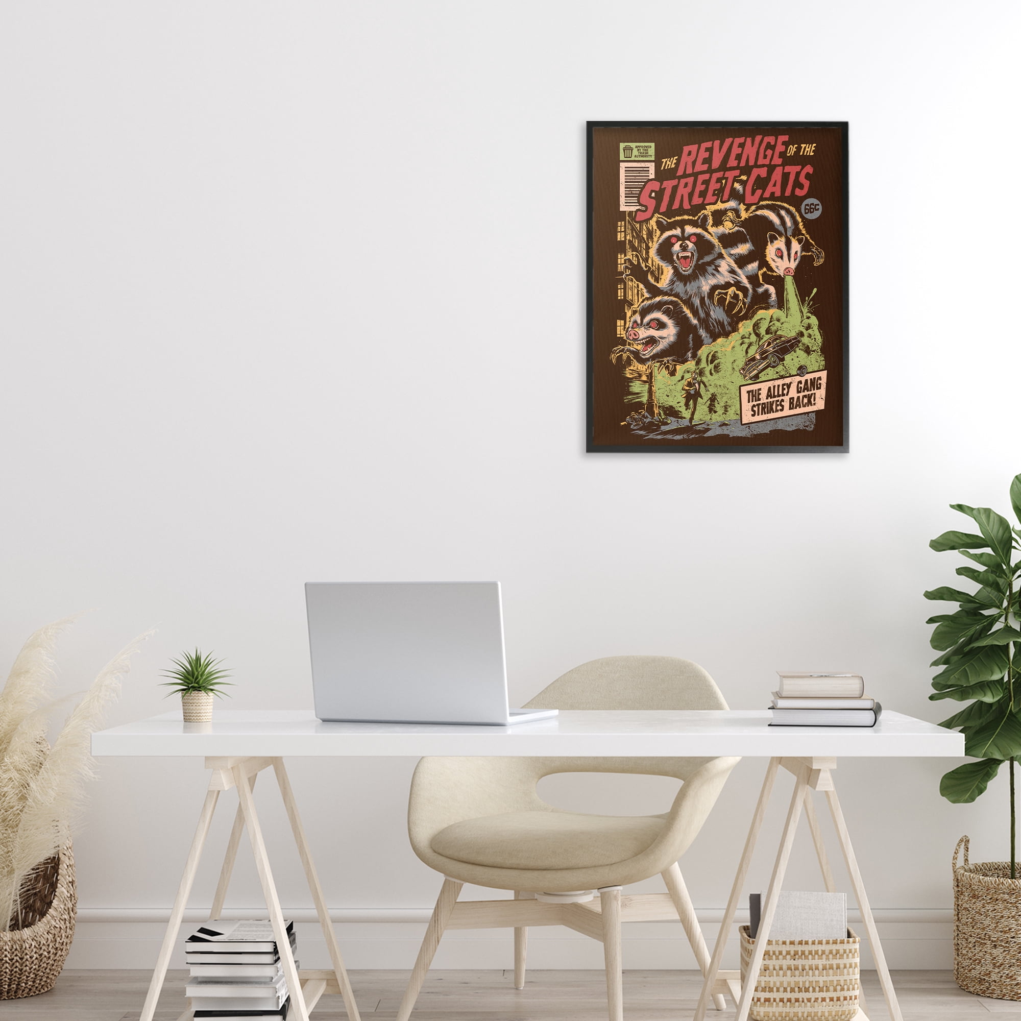 Stupell Industries Revenge Of Street Cats Black Framed Giclee Art, design by EduEly Designs