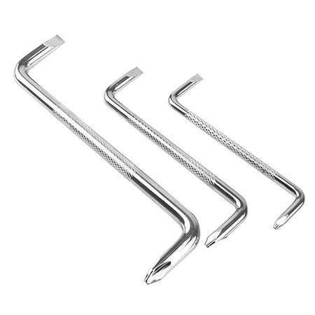 

Pavo 3PCS/Set Double Side Z Shape Screwdriver Screw Carbon Steel Slot Cross Screwdriver (Silver)