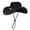 Black, variant on Unisex Straw Weave Bucket Hat, Adjustable Drawstring Breathable Cap, All Season Lightweight Outdoor Casual Travel Headwear
