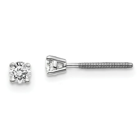 Diamond2Deal - 14k White Gold Certified Lab Grown Diamond Screw Back ...