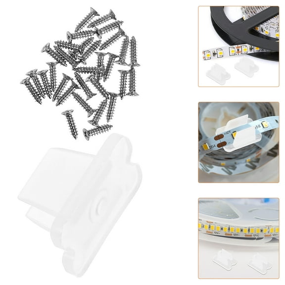 OUNONA 30pcs Led Strip Light Mount Clips Led Light Holder Clips Neon Rope Light Clips Window Light Clips For Home Indoor Outdoor