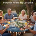 thumbnail image 2 of Round Outdoor Tablecloth with Umbrella Hole and Zipper, Blue Christmas Tree Fitted Table Cover with Elastic Edge for 31-35 Inch, Watercolor Xmas Snowflake Waterproof Patio Tablecoths for Picnic, 2 of 9