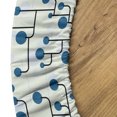 thumbnail image 5 of Ambesonne Geometric Fitted Round Tablecloth, Abstract Lines Dots, 45"- 56" Diameter, Blue Eggshell Black, 5 of 5