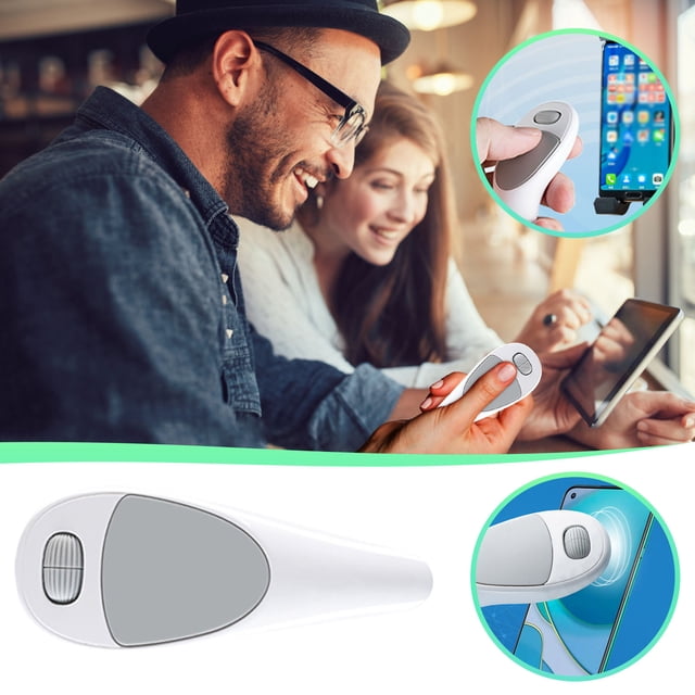 Cagogo 2Pcs Bluetooth Thumb Mouse, Portable Wireless Mouse for Smartphone Tablet PC, Multi Function Remote Control for Video Playback Calls, Ergonomic Palm Mouse for Home Office Lazy Use