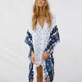 thumbnail image 3 of Generic Beach Cover-ups Women's Wave Point V-Neck Caftans Rayon Ethnic Print Plus Size Caftan Over-Sized Half-Sleeve Kaftan, 3 of 7