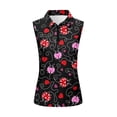 thumbnail image 2 of Uorisanigo Loving Ladybug Women's Golf Shirt Casual Breathable Athletic Workout Tops for Women Sleeveless Quarter Zip Pullover for Workout Sports, 2 of 7