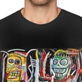 thumbnail image 2 of Jean Michel Basquiat Men's T Shirt Cotton Tee Basic Short Sleeve Crewneck Shirt Tops Black, 2 of 5