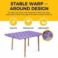 thumbnail image 4 of Purple Moroccan Table Cloths for 5 Foot Rectangle Tables, Boho Ethnic Abstract Quatrefoil Motifs Patio Waterproof Elastic Fitted Tablecloths, Washable Rectangular Table Cover for Camping, 4 of 8