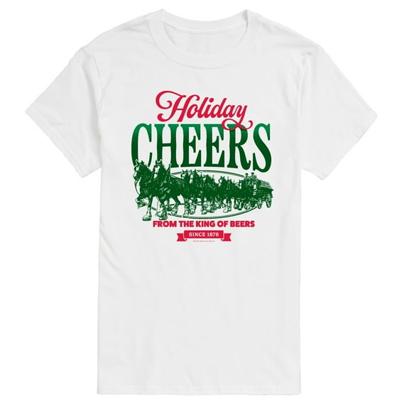 Budweiser - Holiday Cheers Clydesdales  - Men's Short Sleeve Graphic T-Shirt