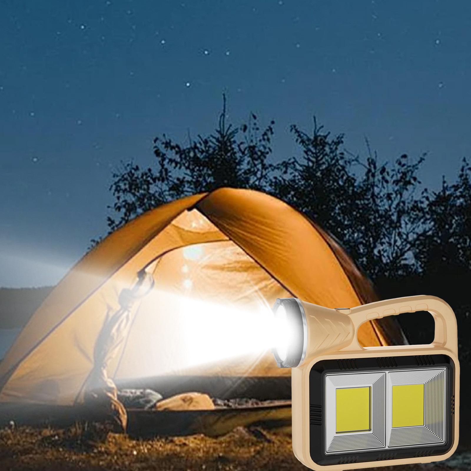 TOPUUTP Lámpara de Camping Recargable Linterna portátil, Fuente de luz LED, energía Solar, múltiples Modos de iluminación para Uso en Exteriores