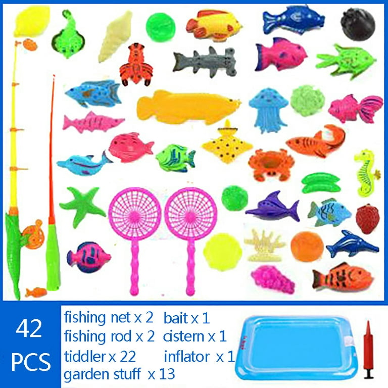 Toddler Toys Baby Toys Baby Boys Girls Fishing Toys Children's Fishing Toys  Pool Set Fishing 67 Pieces Set + Pool (Send Pump) 