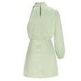 thumbnail image 5 of IROINNID Long Sleeve Dress for Women Dress Round Neck Long Sleeve One Shoulder Dress Long Dress Discount,Green, 5 of 8