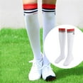 thumbnail image 4 of of Women's Golf Socks Cotton White Stockings Overknee for Women Stripes, 4 of 10
