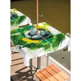 thumbnail image 2 of Outdoor Tablecloth with Umbrella Hole for Patio/Picnic/Party/Camping, Green Yellow Soccer Waterproof Table Cloth Square Cover Washable, Watercolor Football Sports (60"x 60"), 2 of 9