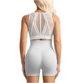 thumbnail image 4 of Uootdi Athleisure Sets Women Zipper Front Sports Bra And High Waist Shorts Set Quick Dry Stretchy Workout Yoga Outfits Gift, 4 of 5