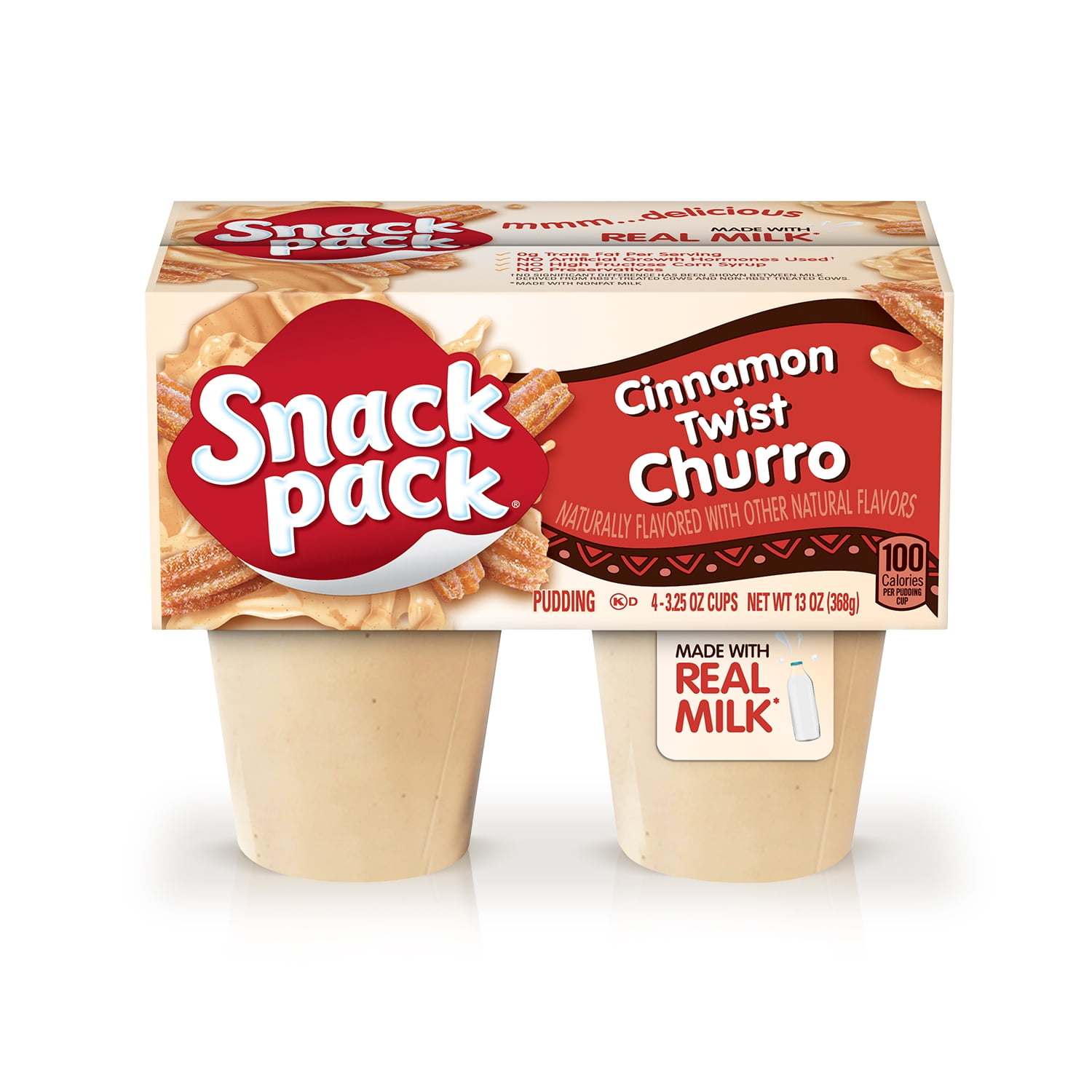 Snack Pack Cinnamon Twist Churro Pudding Cups Made With Real Milk 3 
