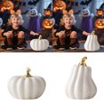 thumbnail image 4 of DVKOVI White Ceramic Pumpkin Decorations Halloween Thanksgiving Pumpkins Decor for Farmhouse Table Centerpiece B One Size, 4 of 7