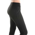 thumbnail image 3 of Womens Basic Cotton Full Length Black Leggings Spandex Pants Yoga Slim Small, 3 of 7