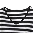 thumbnail image 6 of Puntoco Womens Summer Striped T-Shirts Short Sleeve V Neck Dolman Tops with Side Shirring Loose Fit Shirts Spring Fashion, 6 of 7