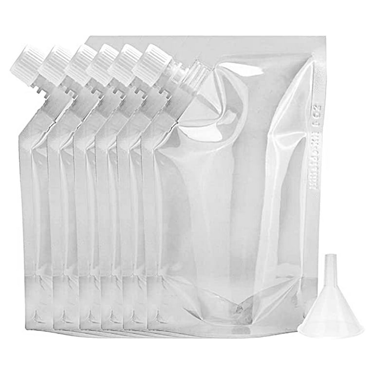 24 Pcs Plastic Flasks, 8 Oz Concealable and Reusable Drink Pouches,  Leak-Proof Food Grade Plastic for Travel