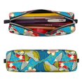 thumbnail image 2 of Fotbe Japanese Koi Pattern Leather Pencil Case, Pencil Pouch with Durable Zipper, Compact and Stylish Organizer for Stationery, Art Supplies, Travel Essentials, 2 of 7