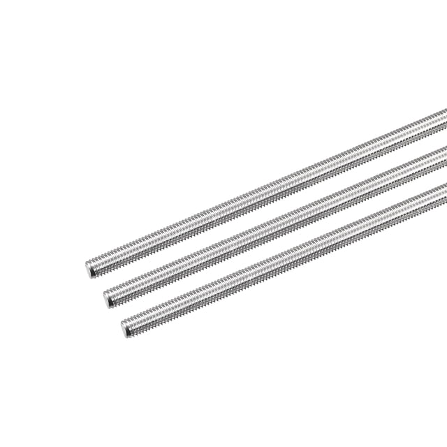 Unique Bargains Fully Threaded Rod M5 x 500mm 0.8mm Thread Pitch 304 Stainless Steel Right Hand Threaded Rods Bar Studs 3 Pack