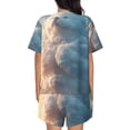 thumbnail image 6 of Fotbe Cute Cloud Cat Print Pajama Set for Women 2 Piece Loungewear Short Sleeve Tops and Shorts Set Soft Sleepwear-Medium, 6 of 7