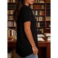 thumbnail image 3 of Cute Cat Graphic T-Shirt for Women, It's All Good Positive Quote Tee, Casual Crew Neck Short Sleeve Cotton Blend Shirt, Colorful Cartoon Style Everyday Graphic Top, 3 of 12