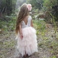 thumbnail image 5 of URMAGIC Girl Peony Lace Back A-Line Tiered Tutu Tulle Flower Girl Dress 1-5 Years, 5 of 8