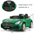 thumbnail image 3 of Costway 2 Seater 12V Kids Ride On Car Mercedes Benz AMG GTR w/Remote & LED Lights Green, 3 of 10