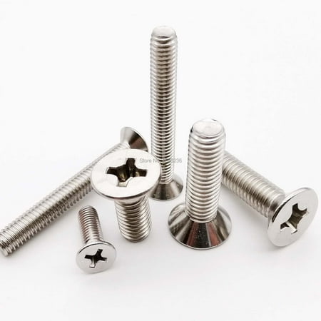 

5/10/50x M1 M1.2 M1.4 M1.6 M2 M2.5 M3 M3.5 M4 M5 M6 M8 A2-70 304 Stainless steel Cross Phillips Flat Countersunk Head Screw Bolt