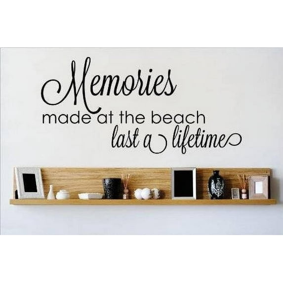 Custom Wall Decal Vinyl Sticker : Memories made at the beach last a lifetime Quote Home Decor 12x30"