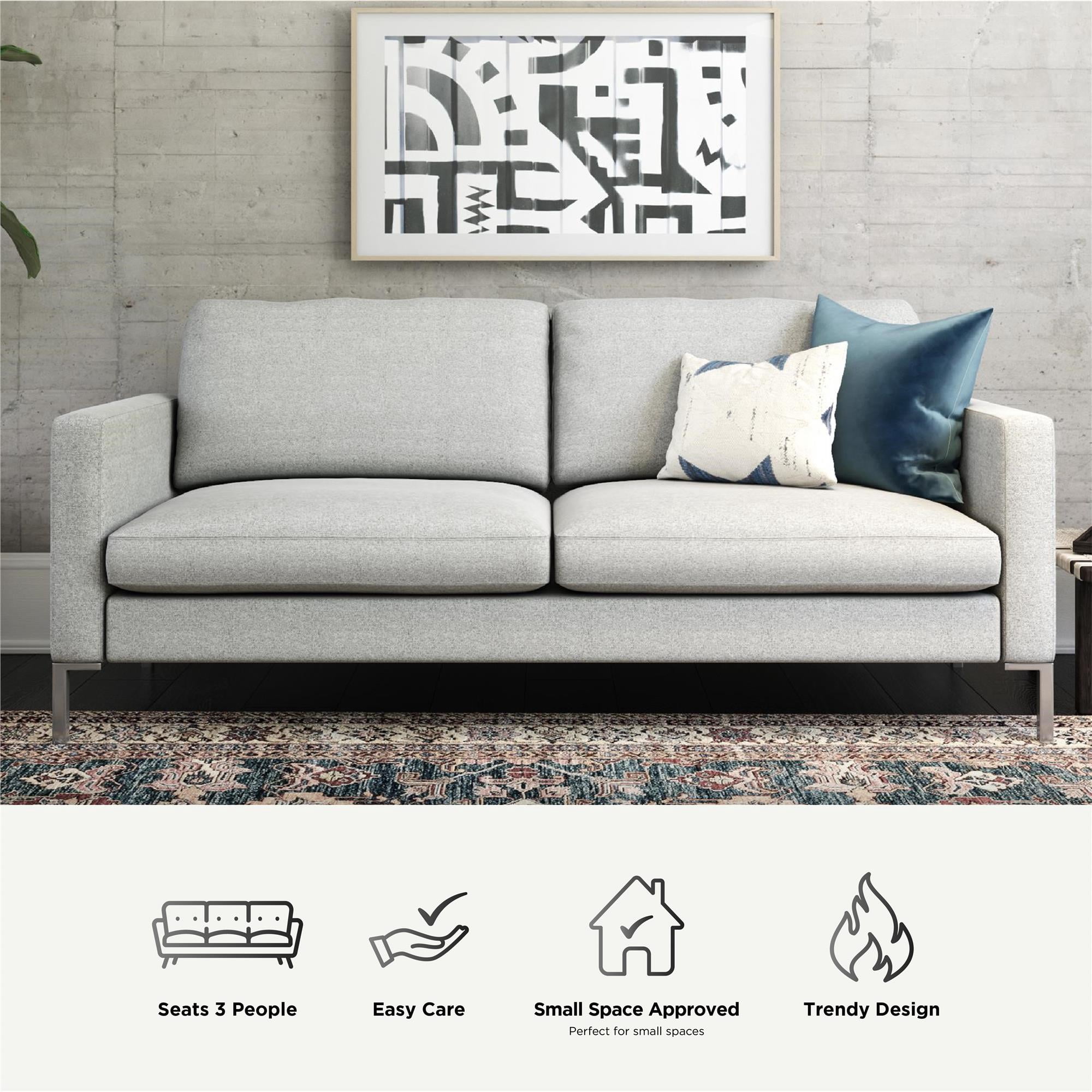 DHP Lexington Sofa, Gray Linen