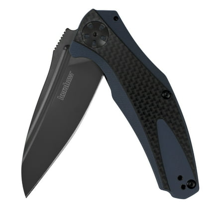 Kershaw Natrix-Carbon Fiber Pocket Knife (7007CF); 3.25 In. 8Cr13MoV Titanium Carbo-Nitride Coated Blade; 3D-Machined G10 Handle with Carbon Fiber Overlay, Flipper, Reversible Deep-Carry Clip; 2.9