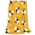 thumbnail image 2 of Balery Cute Bee Butterfly Yelllow Manta de Felpa Suave y Acogedora – Cobija de Franela Aterciopelada para Cama, Lavable y Cálida para Sofá, Mascotas, Transpirable-40"x30", 2 of 7