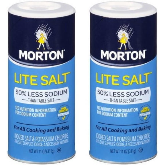 Morton Low Sodium Lite Salt - 11 oz  (Pack of 2)
