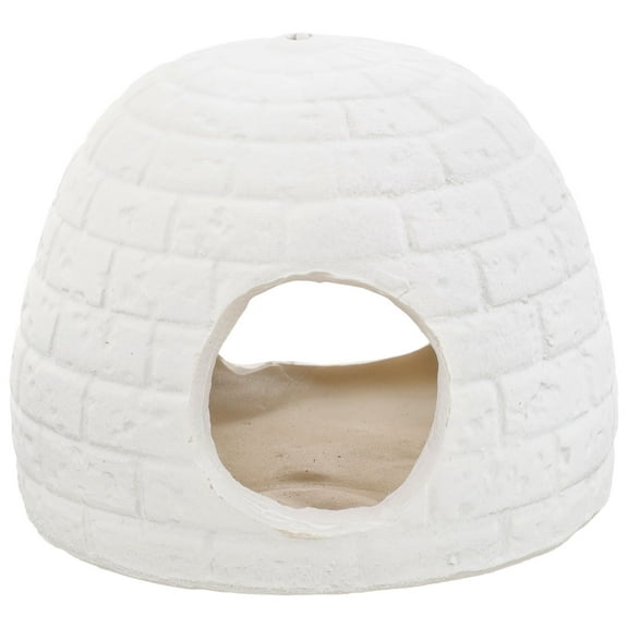 MLINS Adorable White Ceramic Hamster Hideout for Cooling Small Animals Nest House 5.5 x 5.5 x 5.5 Inches