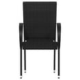 thumbnail image 2 of vidaXL Stackable Outdoor Chairs 2 pcs Poly Rattan Black, 2 of 5