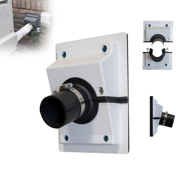 HVAC Wall Penetration & Line-Set Cover Kit, Split AC Line-Set Wall Cover Kit with A Soft Gasket , HVAC Wall Penetration Cover for Indoor & Outdoor Air Conditioner Systems (White, Large)