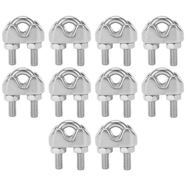 Tebru Wire Rope Clamps 3/16 Inch Stainless Steel Wire Rope Cable Clip Clamp U Bolt Saddle Fastener
