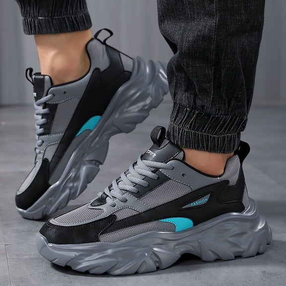 Men'S Sports Shoes with a Wedge Heel, Suitable for Outdoor Running in The Autumn And Winter Seasons