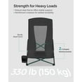 thumbnail image 6 of Set of 2 Camping Chairs, Beach Chairs, Portable Outdoor Chairs, with High Backrest, Cup Holder, Lightweight, Heavy-Duty, Max. Load 330 lb per Chair, Black, 6 of 8