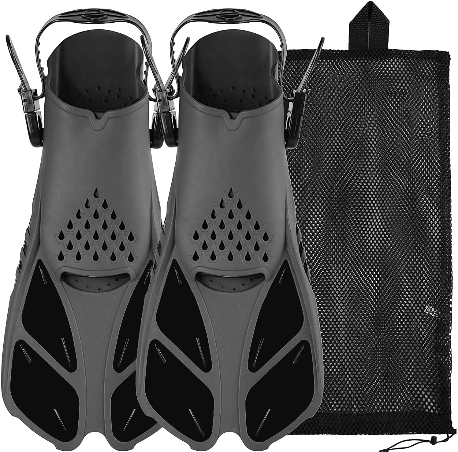 Scuba Diving Fins Free Dive Snorkeling Flipper w/ Open Heel Adjustable Strap 