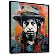 thumbnail image 2 of Designart "Denim-Clad Portrait Of Dylan I" Pop Art Floater Framed Wall Art Living Room, 2 of 5